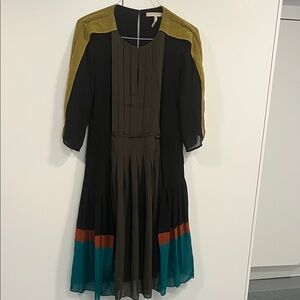 BCBG MAX AZRIA Runway Rumi Colorblock Midi Dress